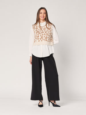 Maglia con camicia animal