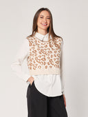 Maglia con camicia animal