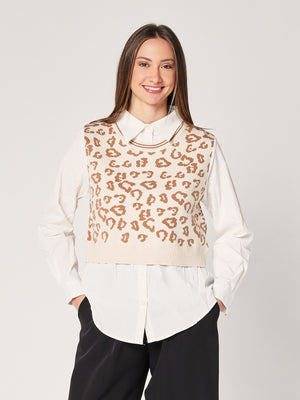 Maglia con camicia animal