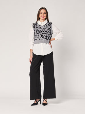 Maglia con camicia animal
