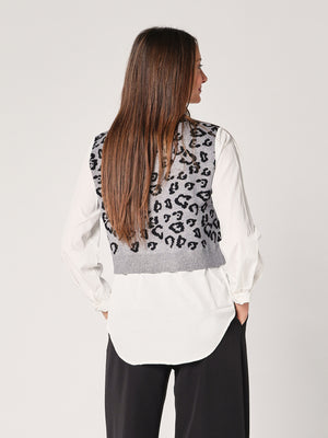 Maglia con camicia animal