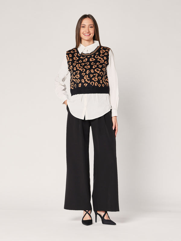 Maglia con camicia animal