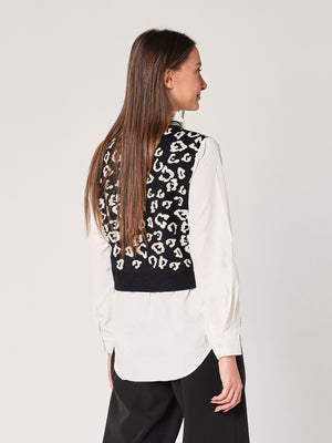 Maglia con camicia animal