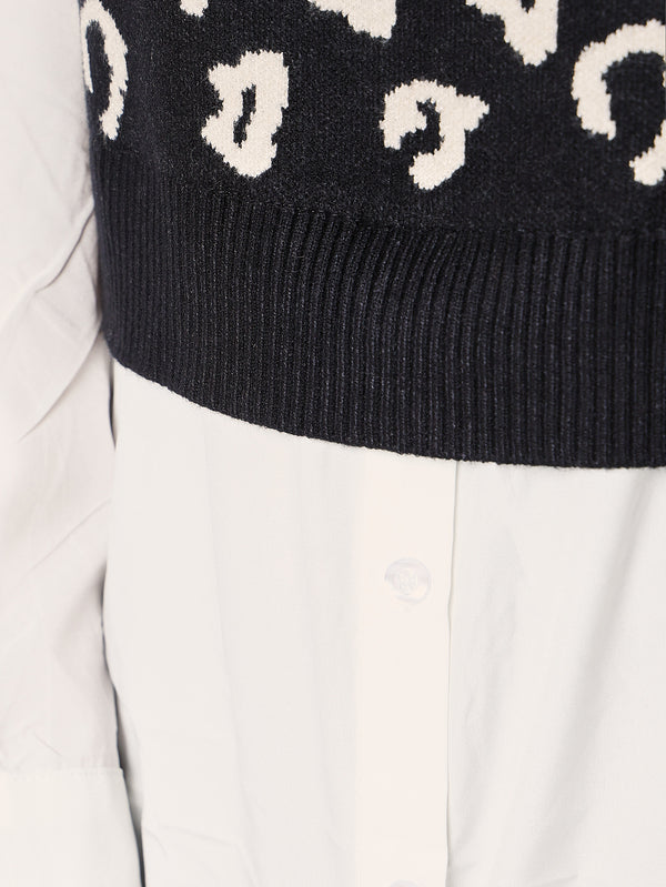Maglia con camicia animal