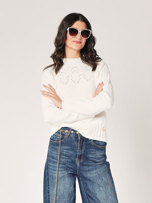 Maglia collo lavorato