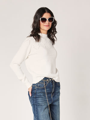 Maglia collo lavorato