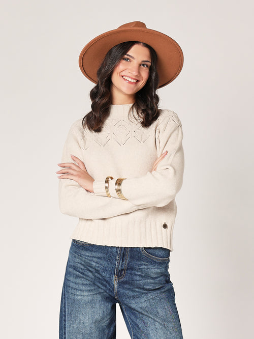 Maglia collo lavorato
