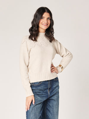 Maglia collo lavorato