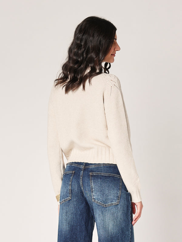 Maglia collo lavorato