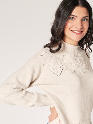 Maglia collo lavorato