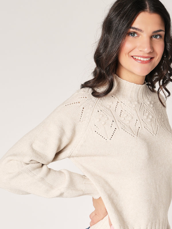 Maglia collo lavorato