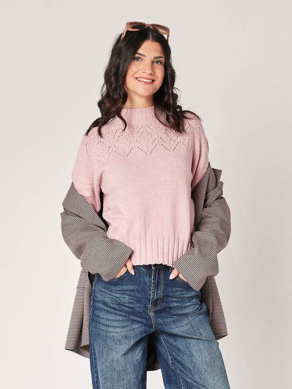 Maglia collo lavorato