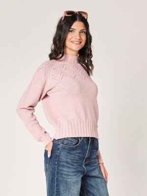 Maglia collo lavorato