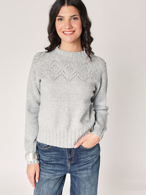 Maglia collo lavorato