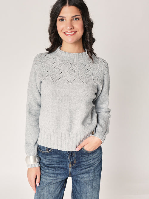 Maglia collo lavorato