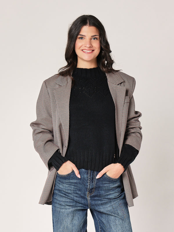 Maglia collo lavorato