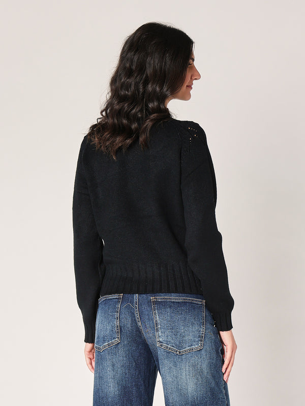 Maglia collo lavorato