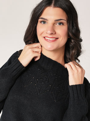 Maglia collo lavorato