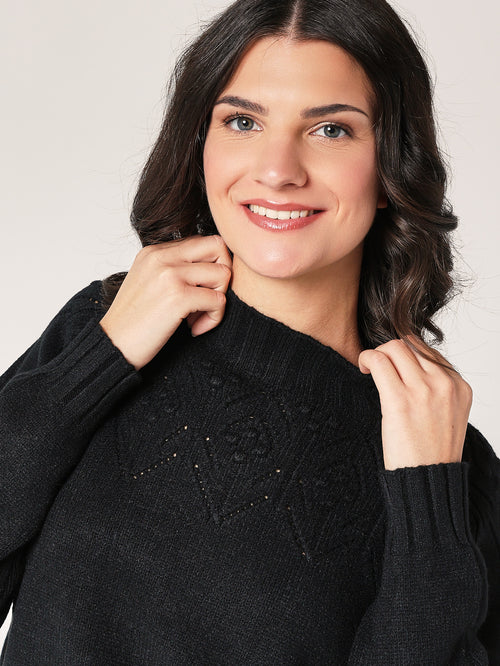 Maglia collo lavorato