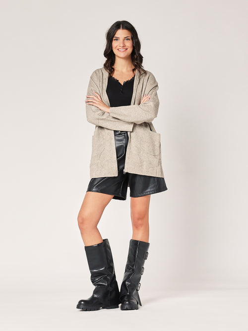 Giacca maglia zip con cappucci