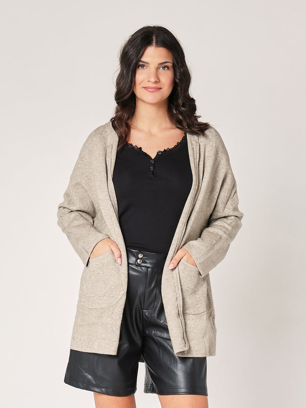 Giacca maglia zip con cappucci