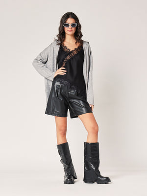 Giacca maglia zip con cappucci