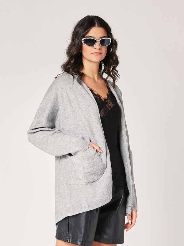 Giacca maglia zip con cappucci