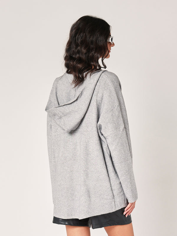 Giacca maglia zip con cappucci
