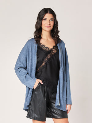 Giacca maglia zip con cappucci