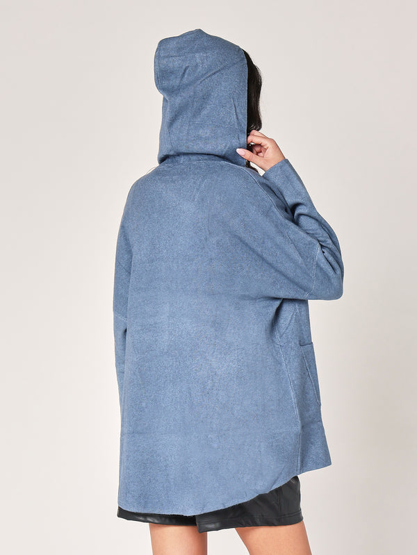 Giacca maglia zip con cappucci