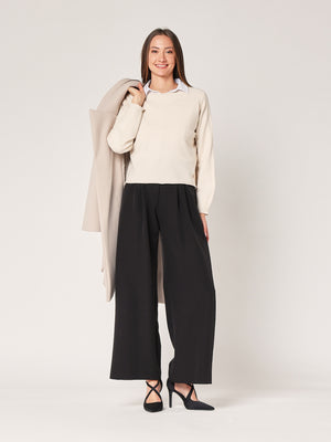 Maglia girocollo cropped