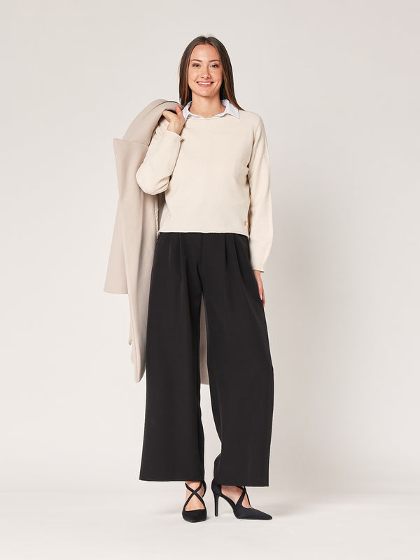 Maglia girocollo cropped