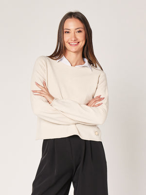 Maglia girocollo cropped