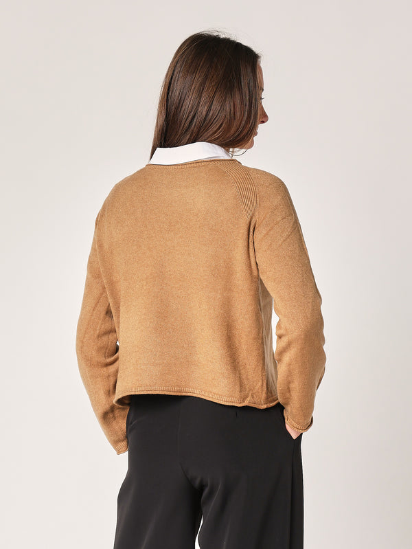 Maglia girocollo cropped