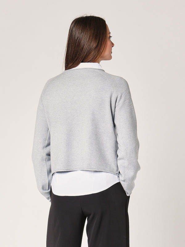 Maglia girocollo cropped