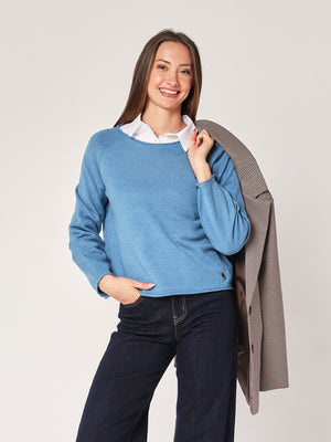 Maglia girocollo cropped