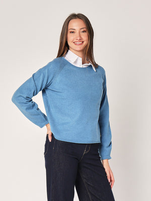 Maglia girocollo cropped