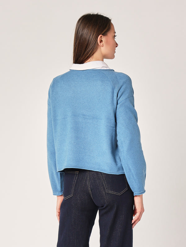 Maglia girocollo cropped