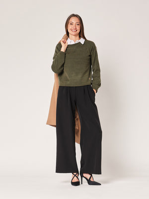Maglia girocollo cropped