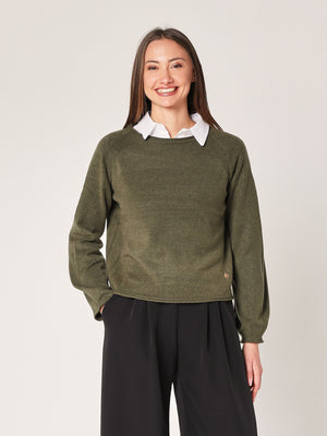 Maglia girocollo cropped
