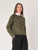 Maglia girocollo cropped