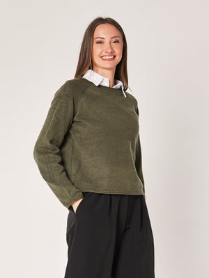 Maglia girocollo cropped