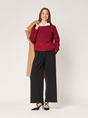 Maglia girocollo cropped
