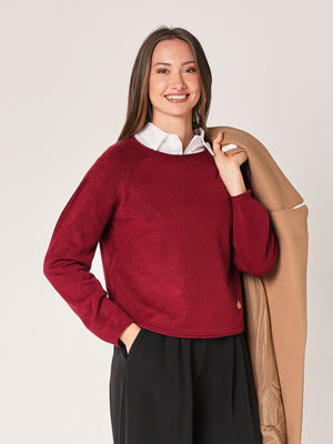 Maglia girocollo cropped