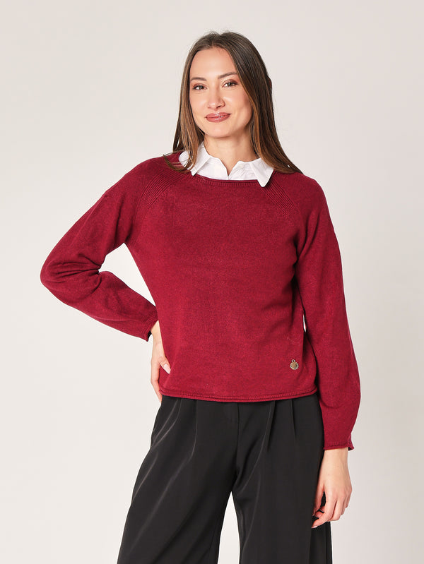 Maglia girocollo cropped