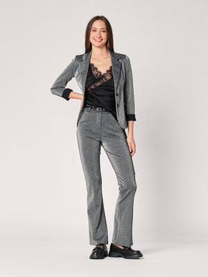 Pantalone a zampa lurex