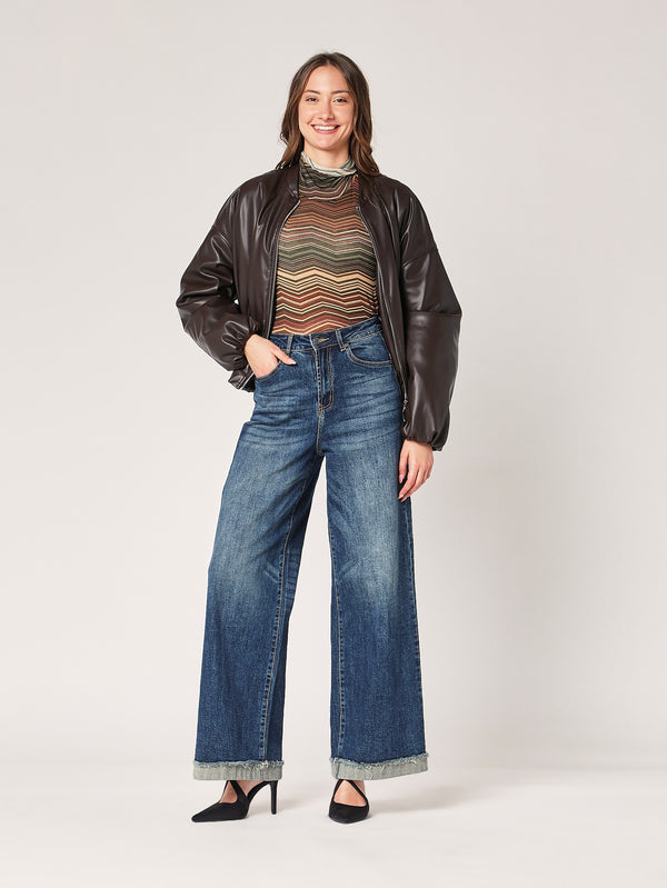 Rollkragenpullover mit Kaschmirmuster