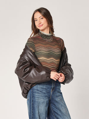 Rollkragenpullover mit Kaschmirmuster