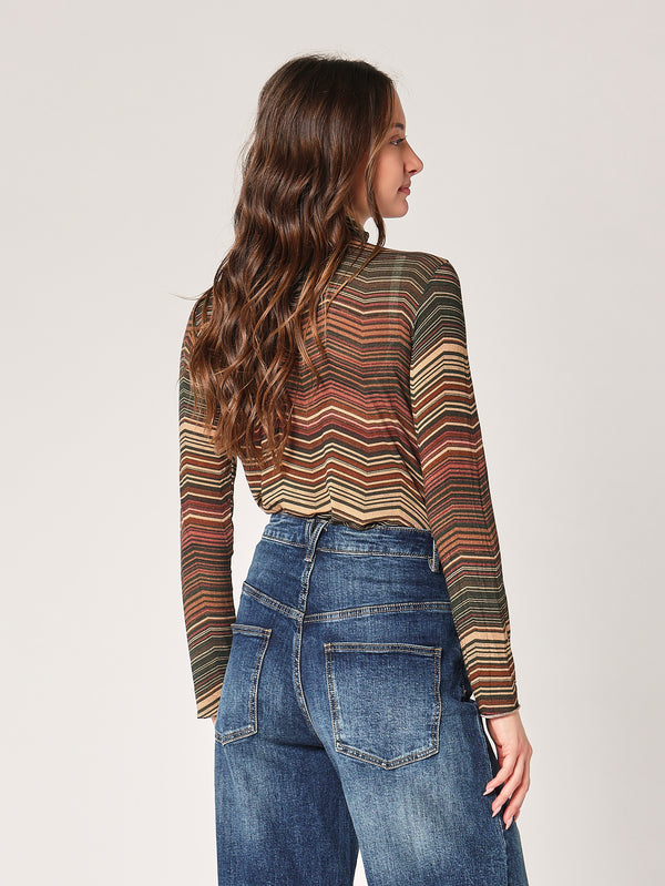 Rollkragenpullover mit Kaschmirmuster