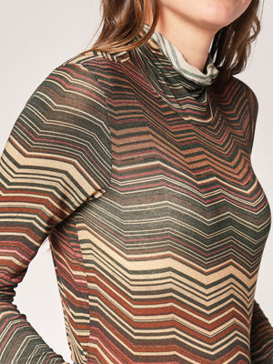 Rollkragenpullover mit Kaschmirmuster